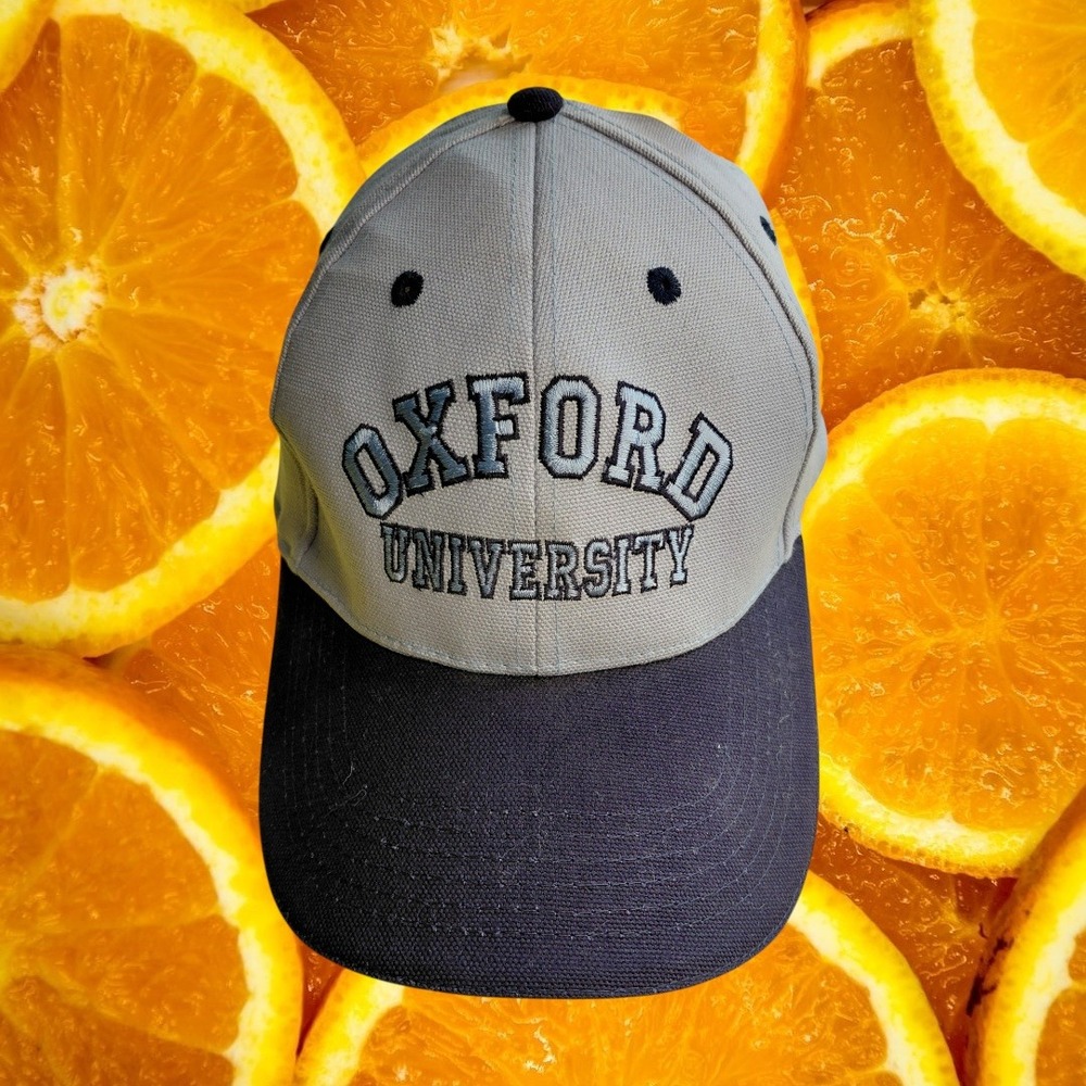 Oxford University Baseball Cap Grey Navy Blue Adjustable The Varsity Shop NWT
